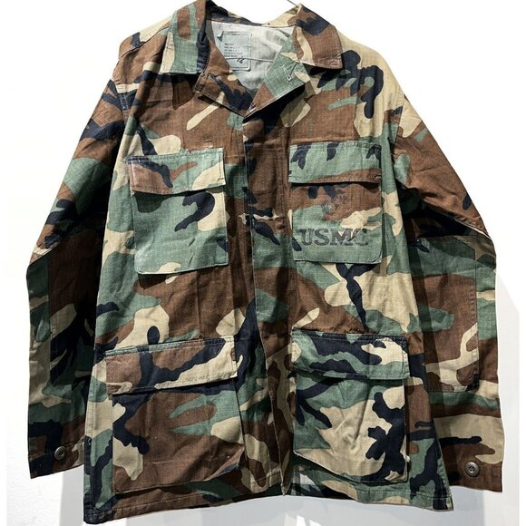 USMC Military Combat Woodland Camo Jacket Size Small Regular 8415-01-184-1324 - Picture 1 of 7